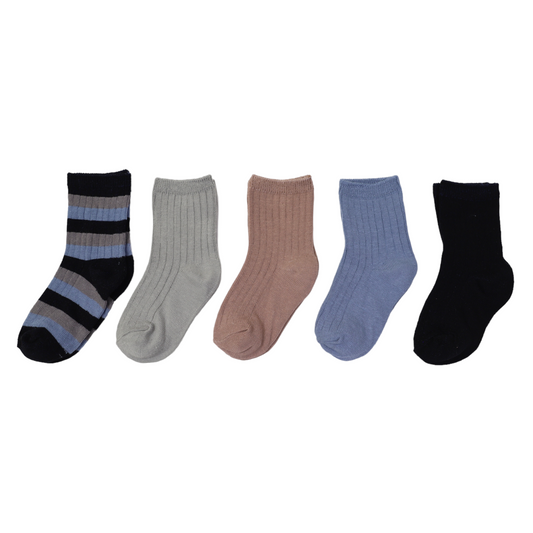 Korango - Ribbed Socks 5pk Plain