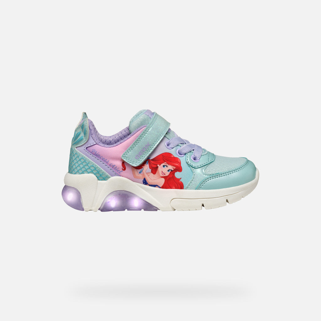 Geox Fadinlight Girl's Sneakers Disney The Little Mermaid Ariel - Watersea/Lilac
