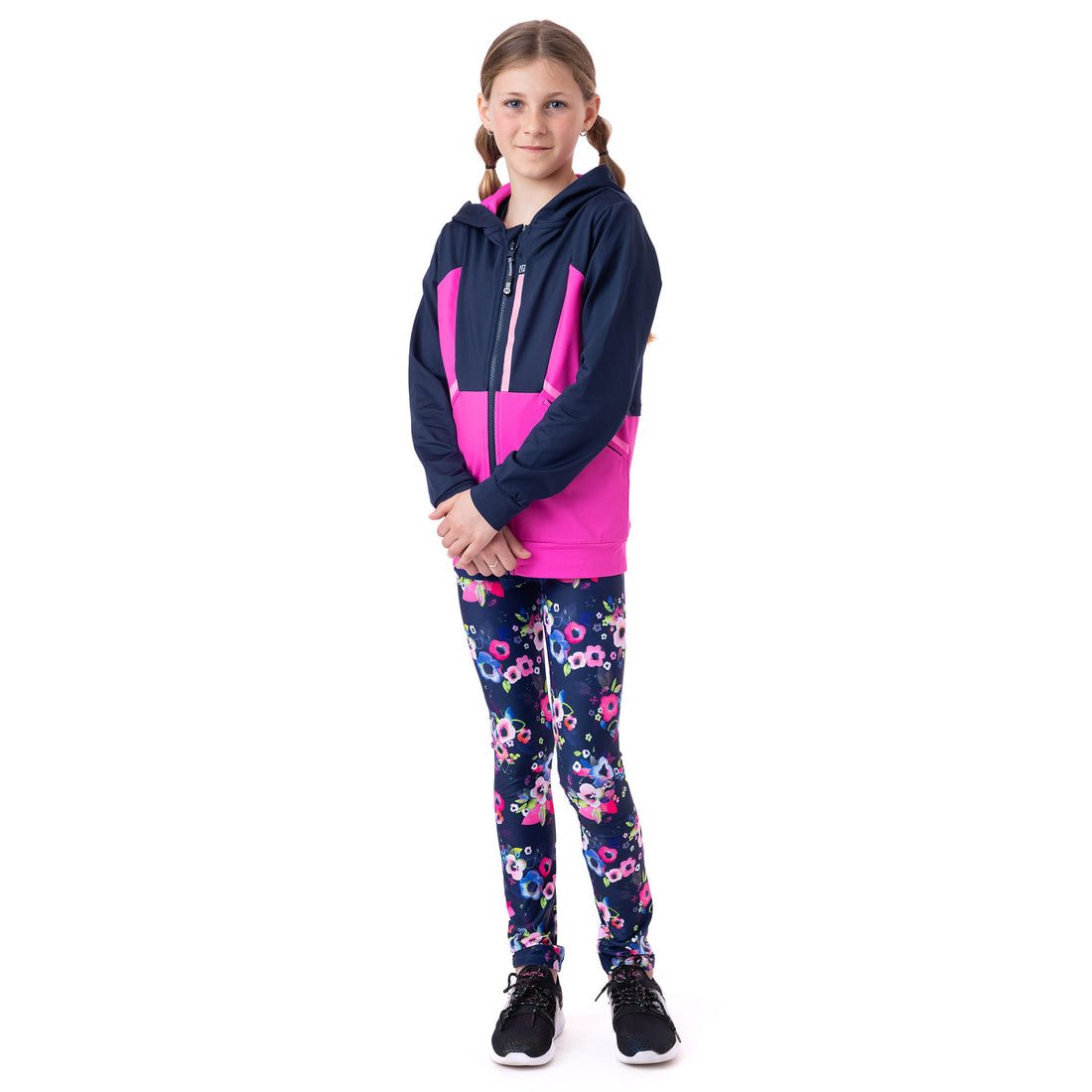 Nano-Girls Navy Athletic Hooded Jacket