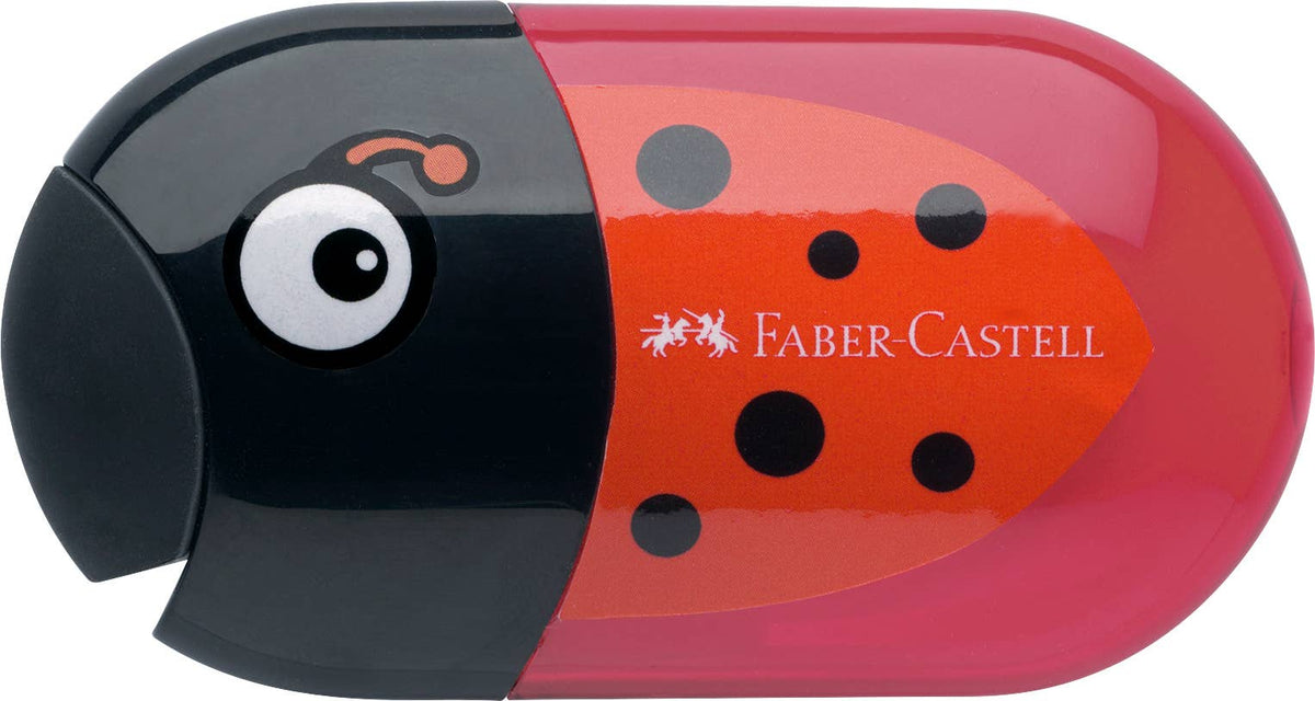 Faber-Castell ladybug-shaped sharpener on a white background