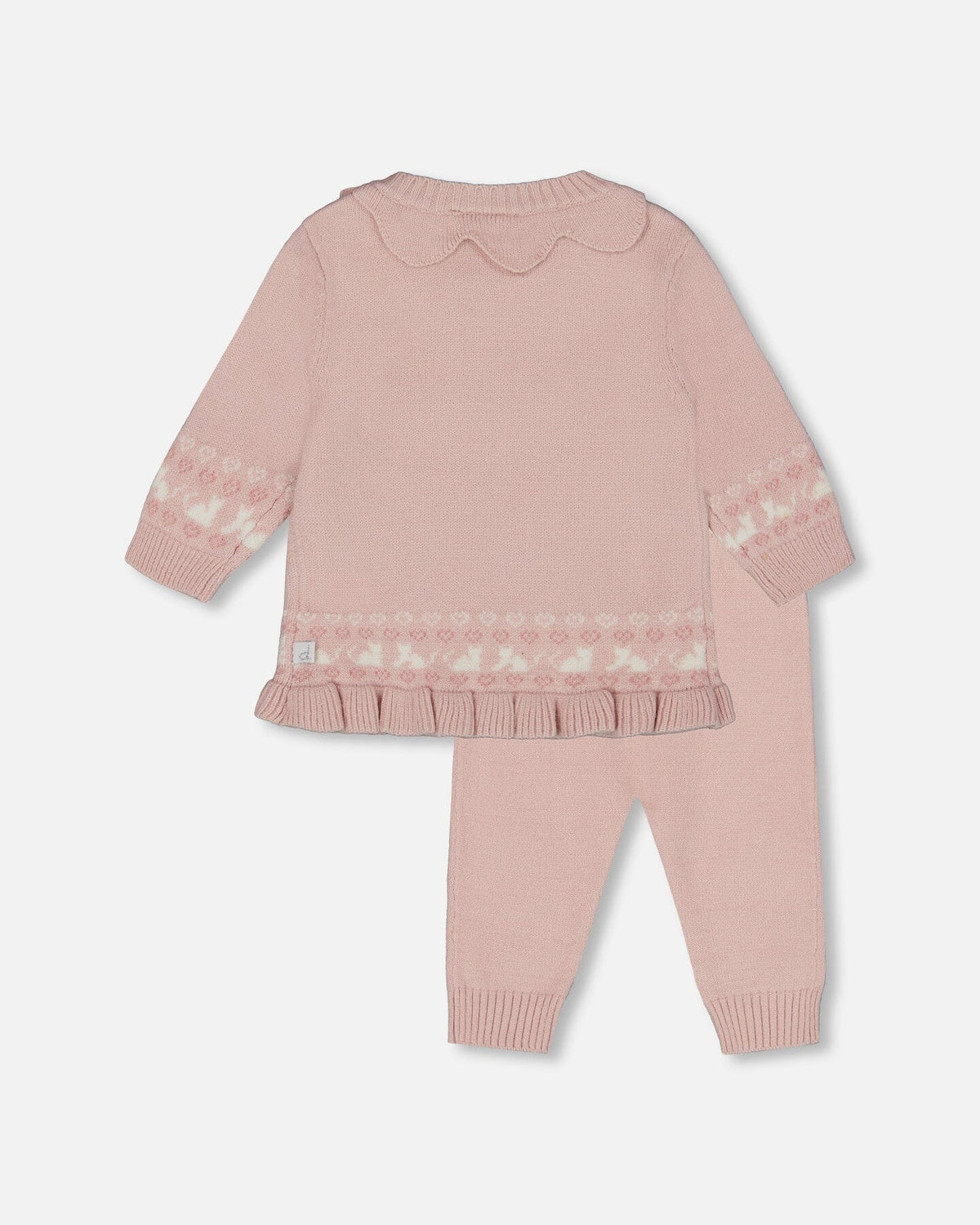 Deux par Deux - Knitted Top and Pant Set - Light Pink