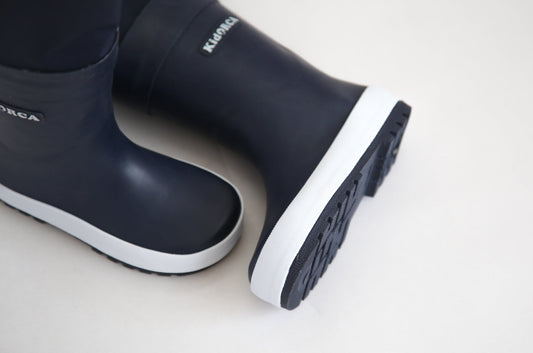 KidORCA Kids Rain Boots with Above Knee Waders- Navy