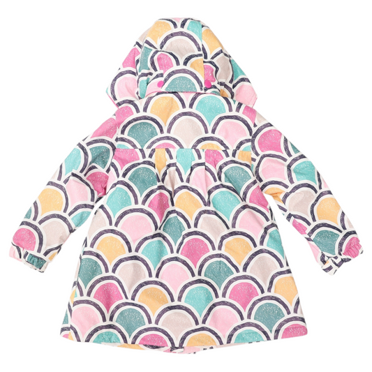 Korango Arch Print Lined Raincoat Green