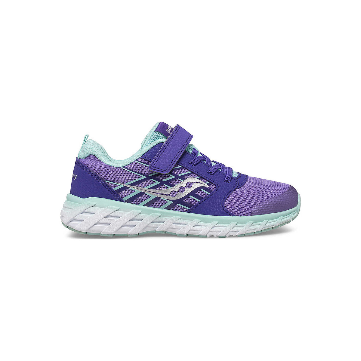 Saucony Big Kid's Wind 2.0 Adaptive Closure Sneaker in Purple