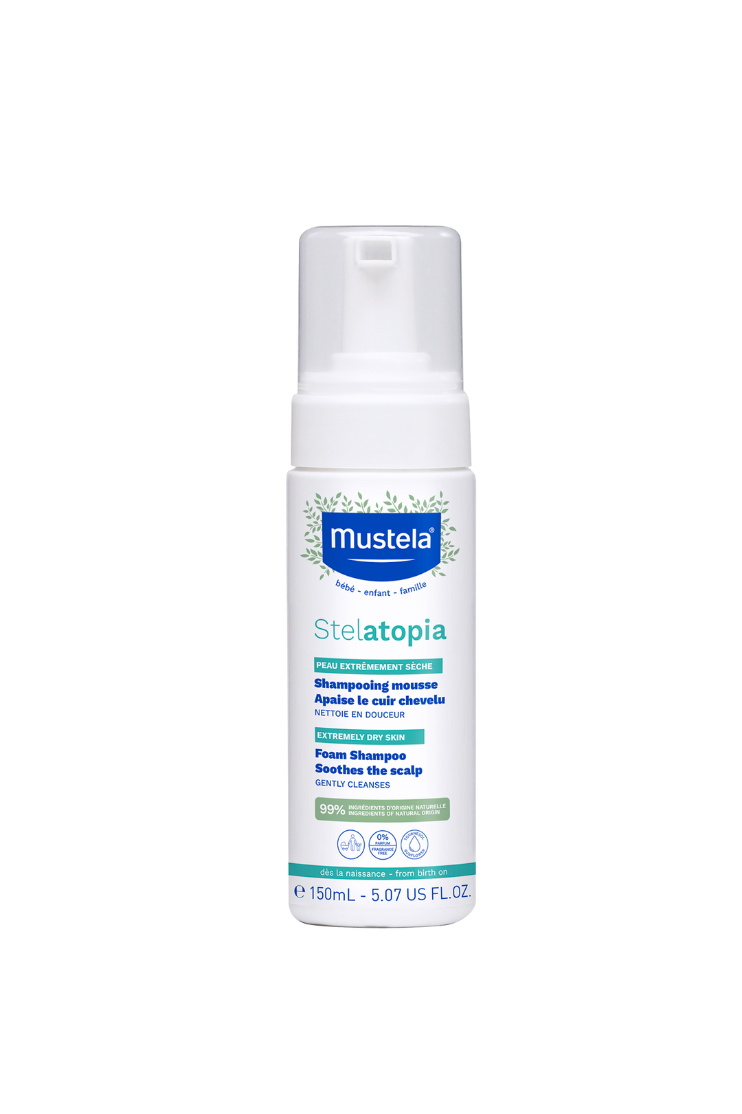 Mustela Stelatopia Foam Shampoo – Fragrance-Free for Eczema-Prone Skin