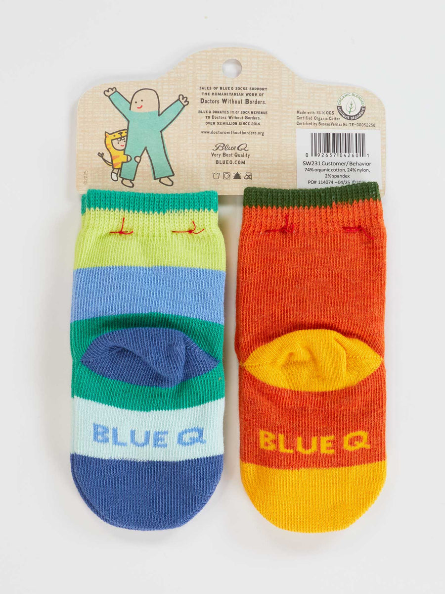 Blue Q - One Tough Customer/ Reflecting On My Behavior Baby Socks (0-12M)