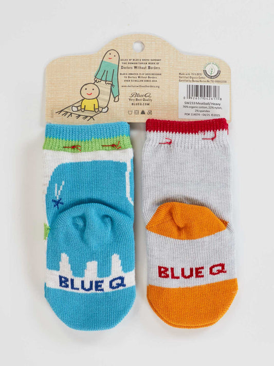 Blue Q - Little Meatball/ I Get Heavy Baby Socks (0-12M)