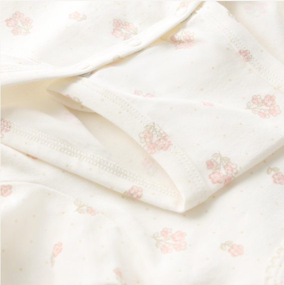 Minymo - All Over Print Floral Short Sleeve Bodysuit