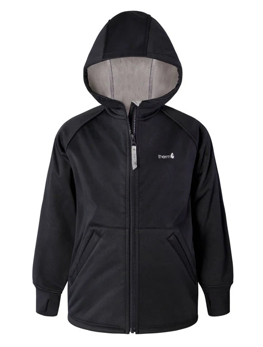Therm Kids All-Weather Hoodie in Navy — waterproof fleece-lined kids' hoodie