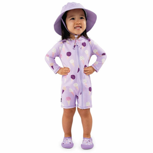 Jan & Jul 1-pc UV Jumpsuit - Lavender Ice Cream