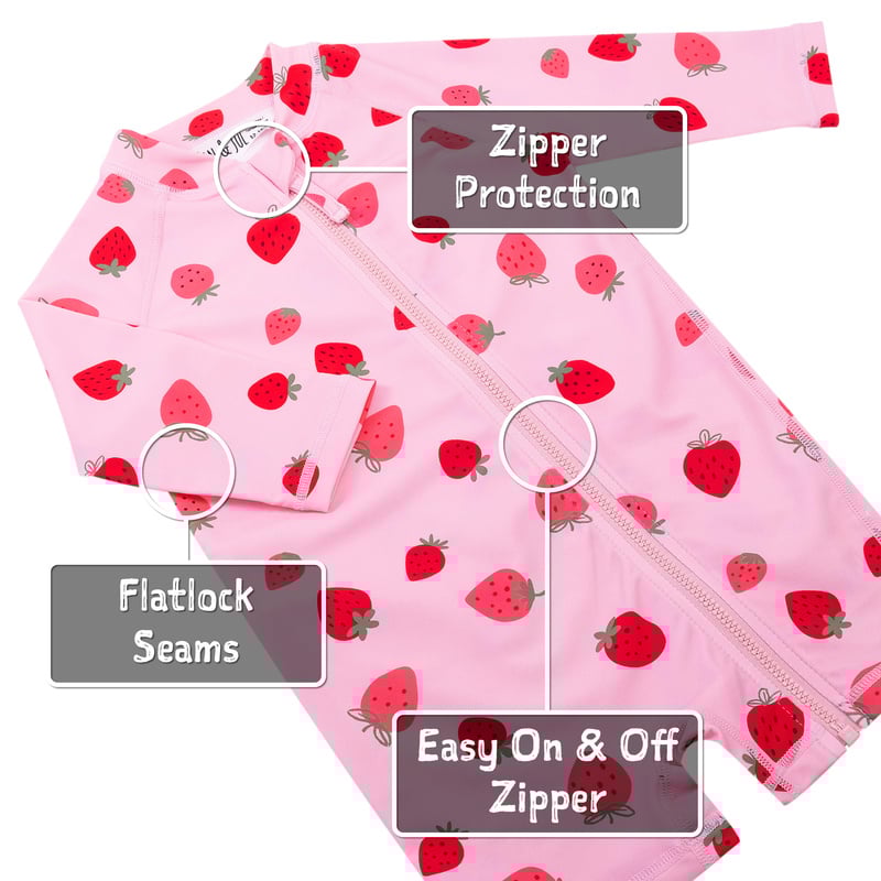 Jan & Jul 1-pc UV Jumpsuit - Pink Strawberry