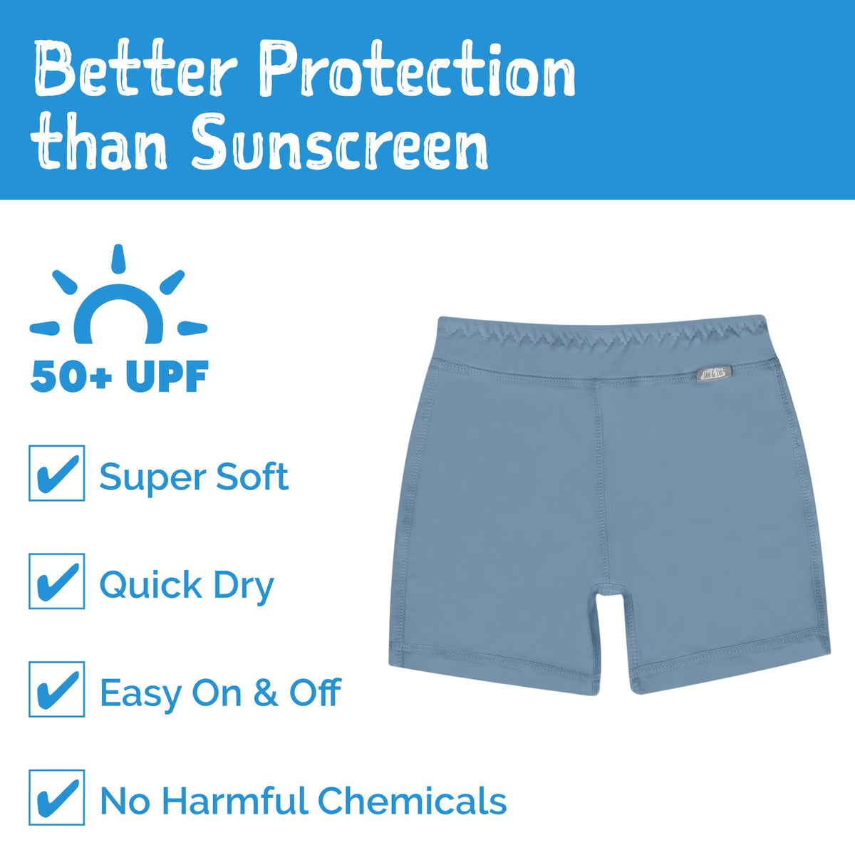 Jan & Jul - Kids UV Swim Trunks