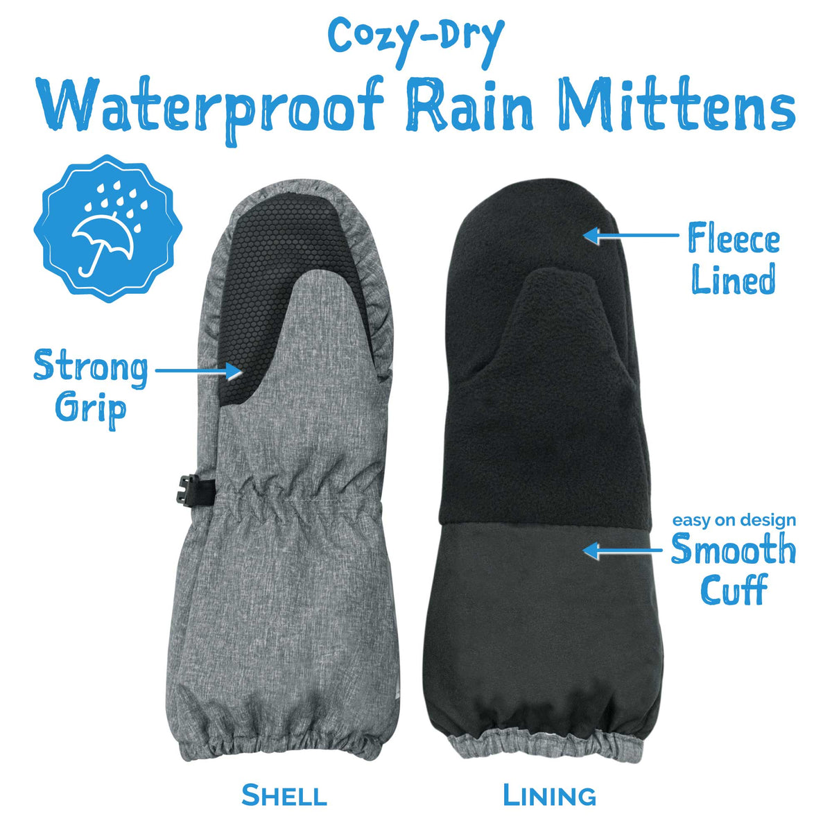 Jan & Jul Cozy-Dry Kids Waterproof Rain Mittens