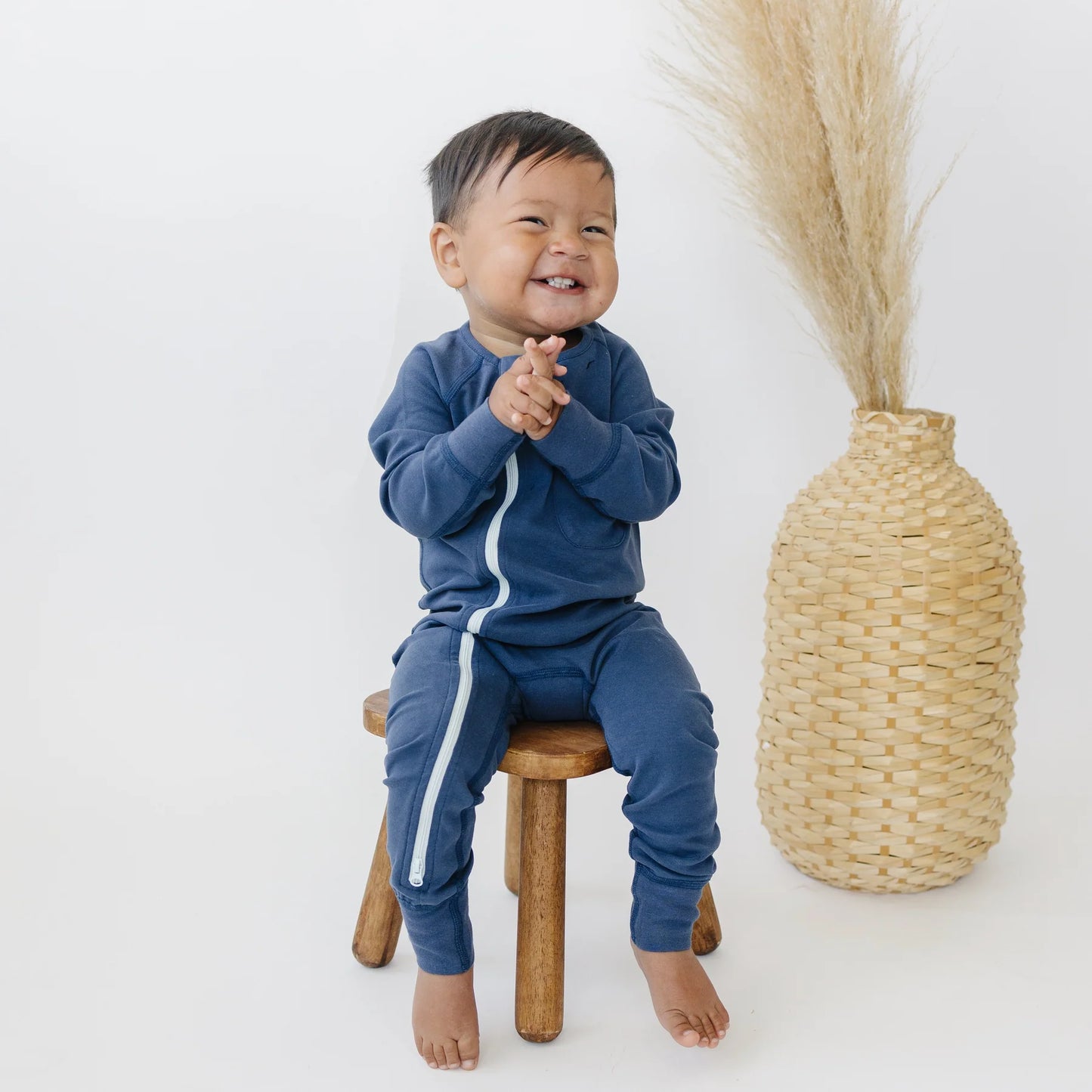 Our Little Treasures - Zip Romper in Blueberry