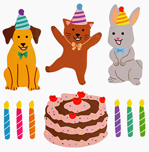 Sticker Garden - Glossy Birthday Pets Stickers for Kids