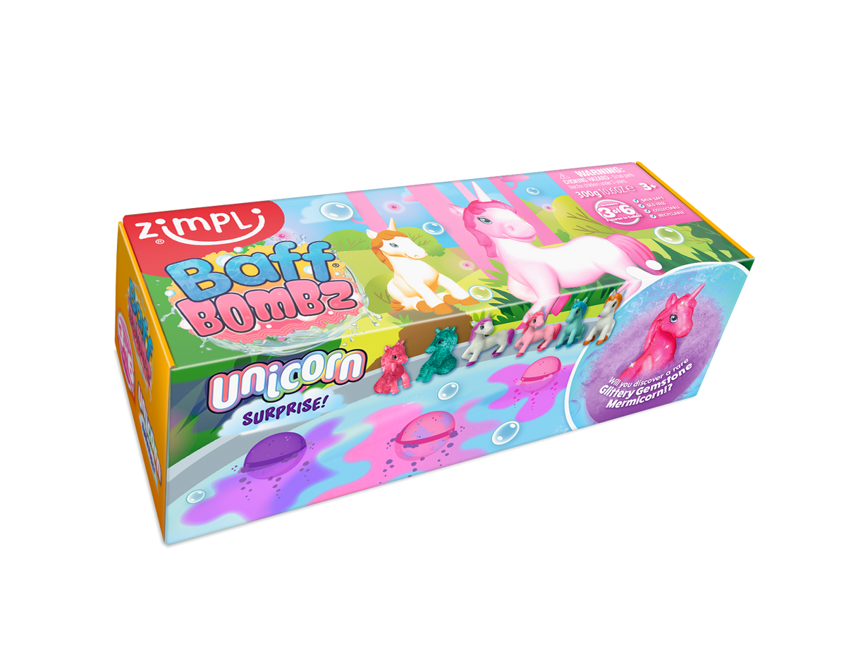 Zimpli Kids - Zimpli 3x Baff Bombz Unicorn Surprise Collectible Bath Bomb