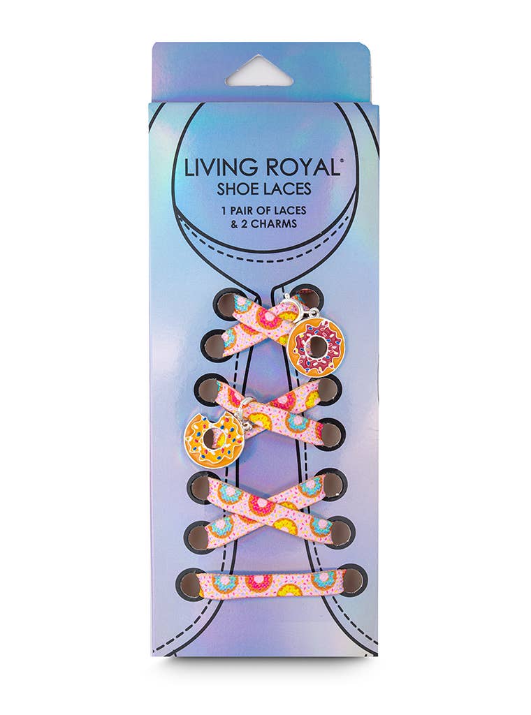 Living Royal - Shoelaces w/ Charms Set - Sprinkle Donuts