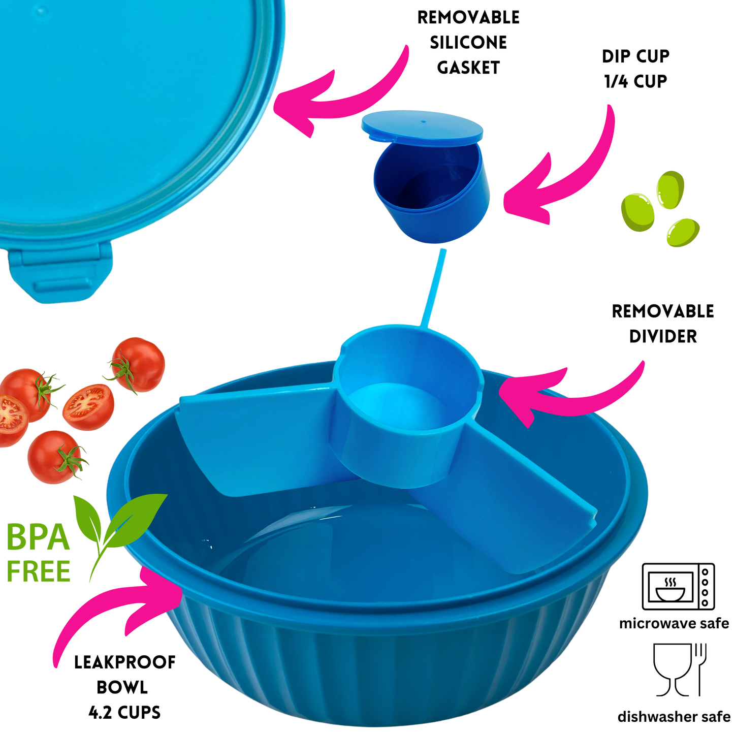 Yumbox - Poke Bowl with 3 Part Divider