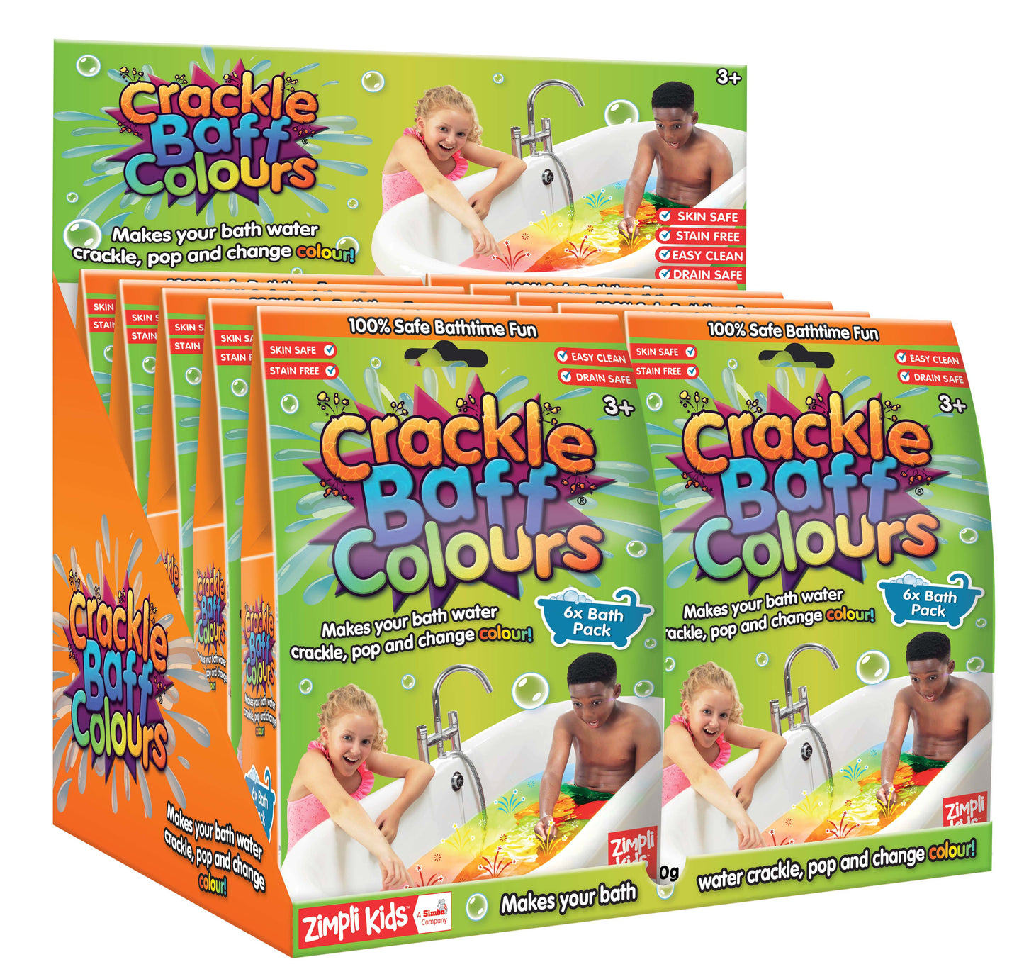 Zimpli Kids - Zimpli Crackle Baff Colours 6 Pack Sensory Bath Toy Gift