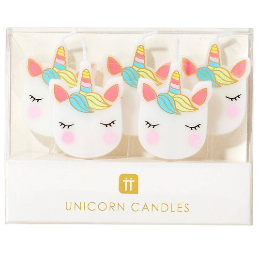 Talking Tables USA - Unicorn Face Cake Candles | 5 Pack | Kids Birthday Party |
