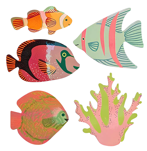 Sticker Garden - Jewel Tropical Fish Stickers for Kids