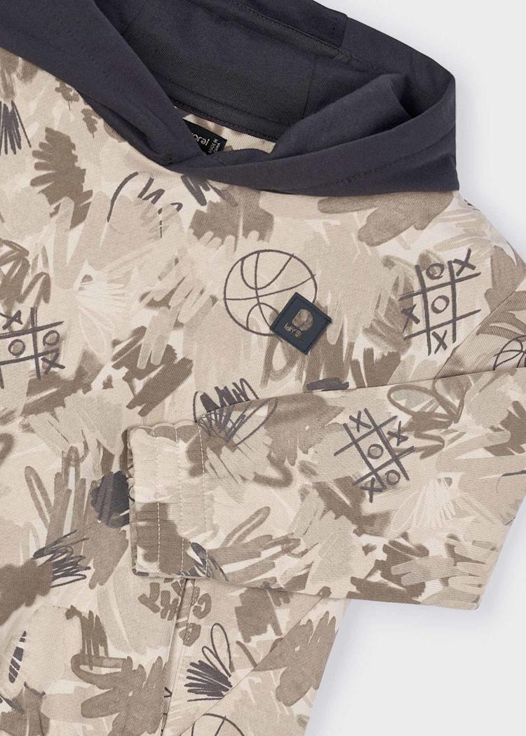 Mayoral Boy Printed Hoodie Basketball Tic Tac Toe