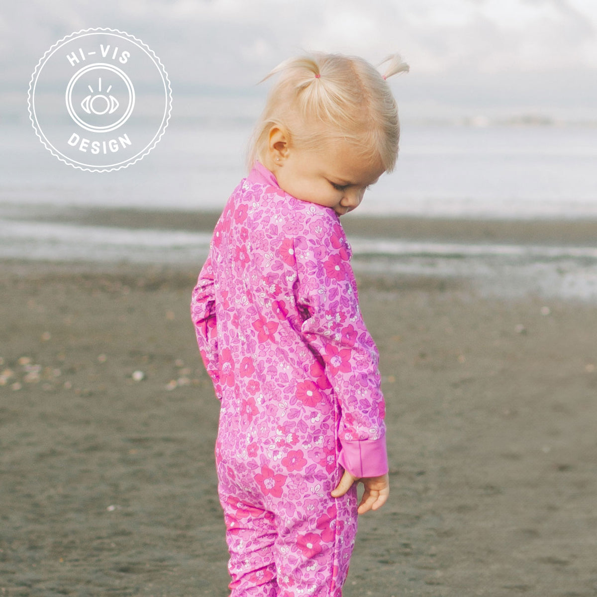 Honeysuckle Swim - Kids Full Body Sunsuit - Florescent