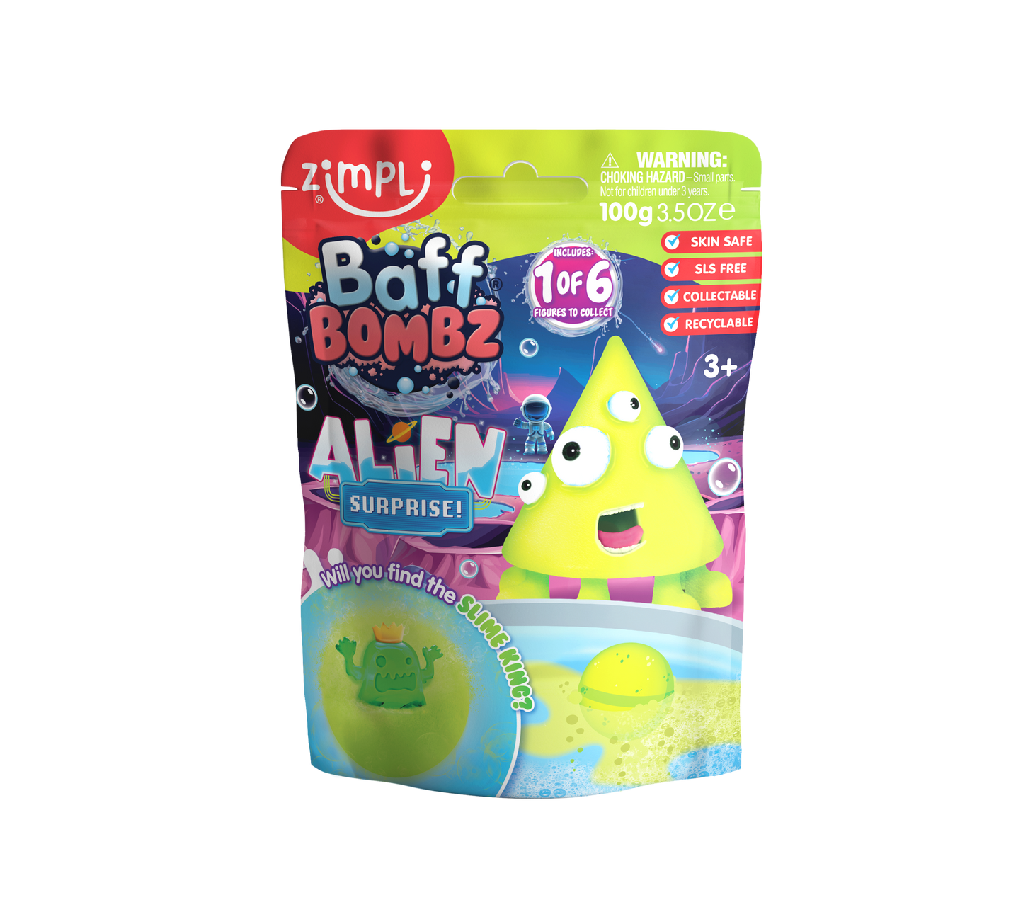 Zimpli Kids - Zimpli Baff Bombz Surprise Alien Figure Large Bath Bomb