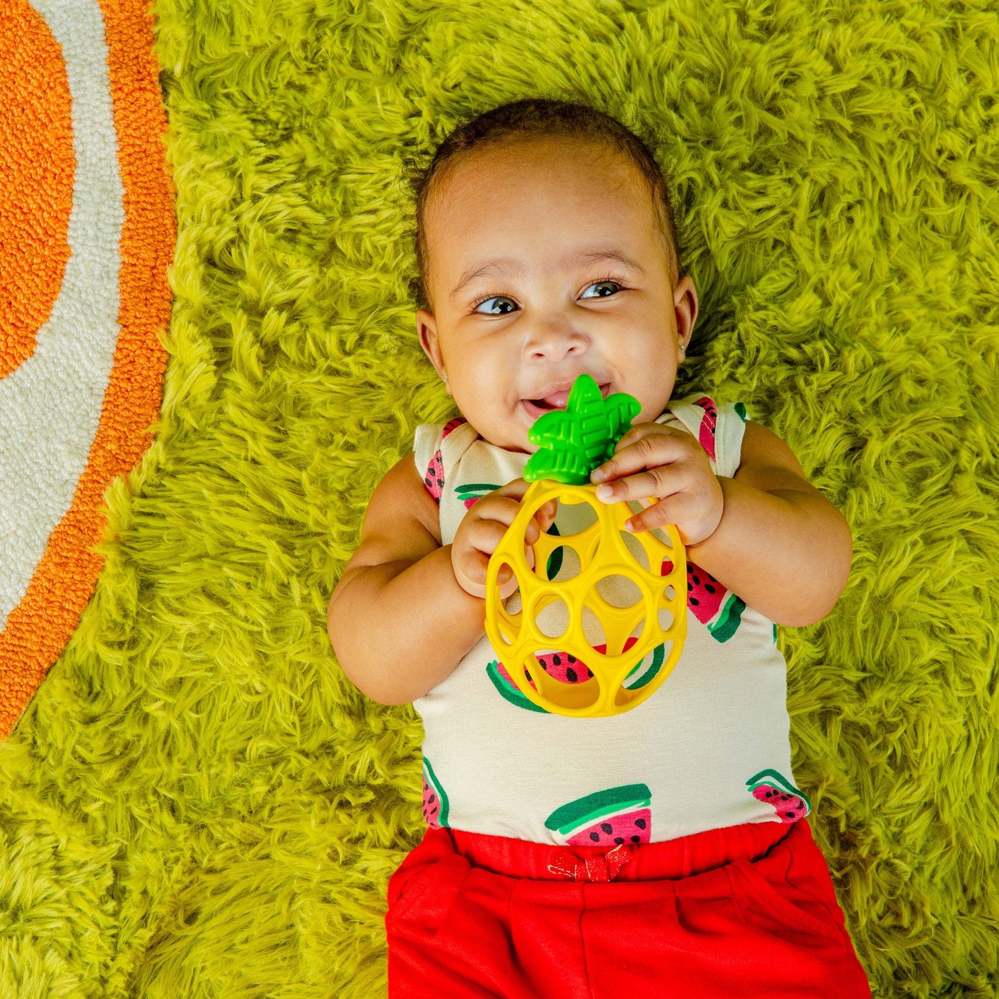 BRIGHT STARTS - Hold My Own Easy-Grasp Teether Toy - Pineapple