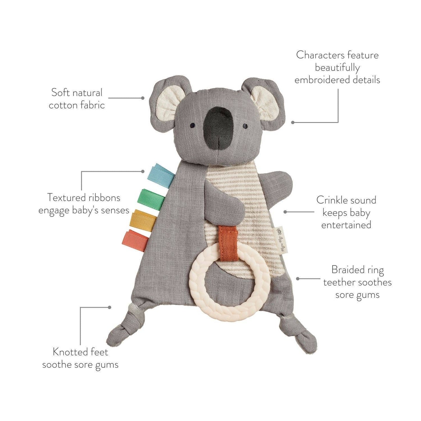 Itzy Ritzy - Bitzy Crinkle Sensory Toy With Teether