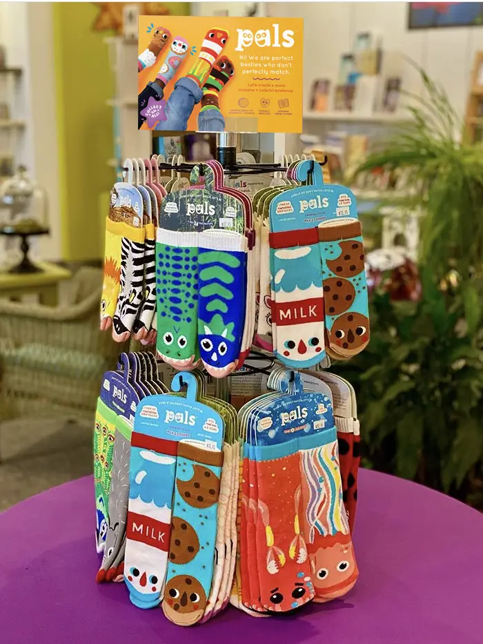 Pals Socks - Strawberry & Banana Mismatched Non-Slip Socks for Kids