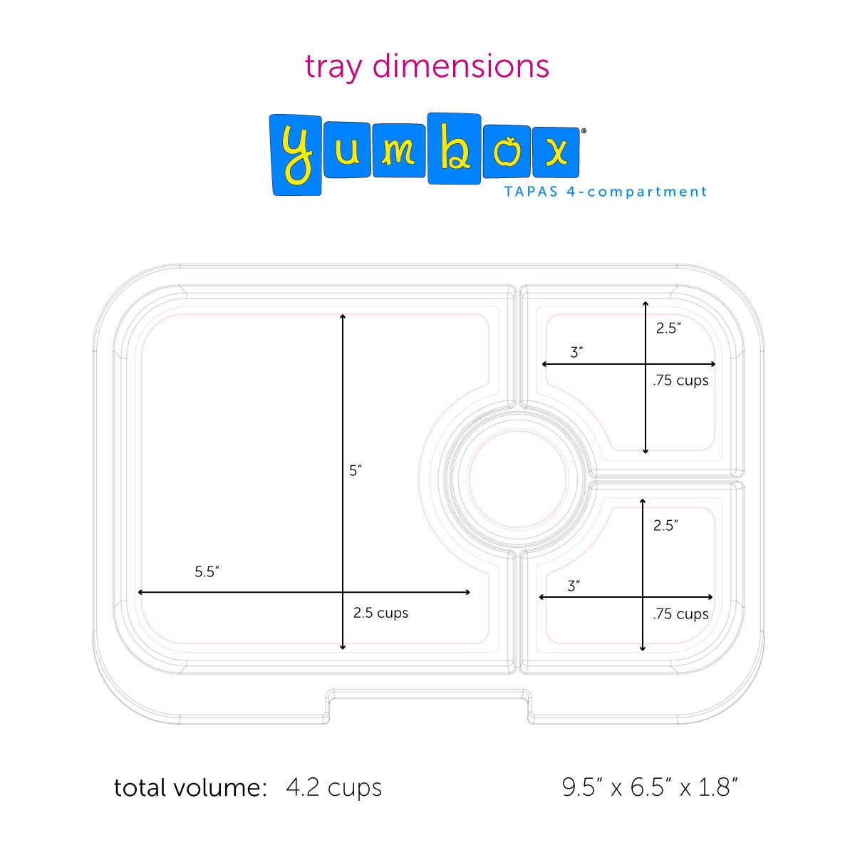 Yumbox - Tapas 4 Compartment Bento Lunch Box