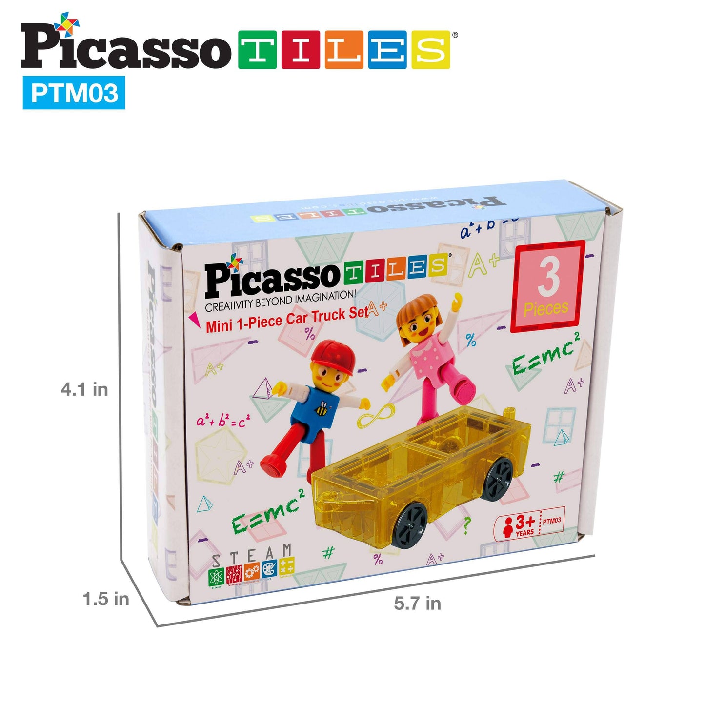 PicassoTiles 3pk Travel Size Magnetic Tile Building Set