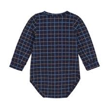 Minymo -Baby Body Suit Blue Check - 3M