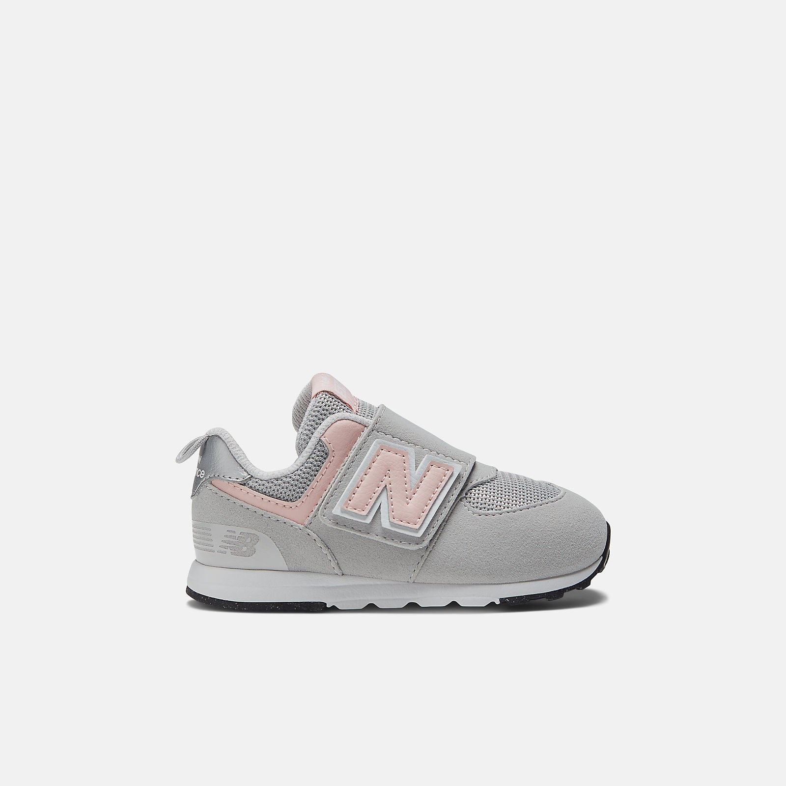 New Balance 574 NEW B Hook Loop Rain Cloud Grey Pink