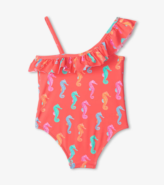 Hatley - Painted Sea Horses Ruffle Trim Swimsuit