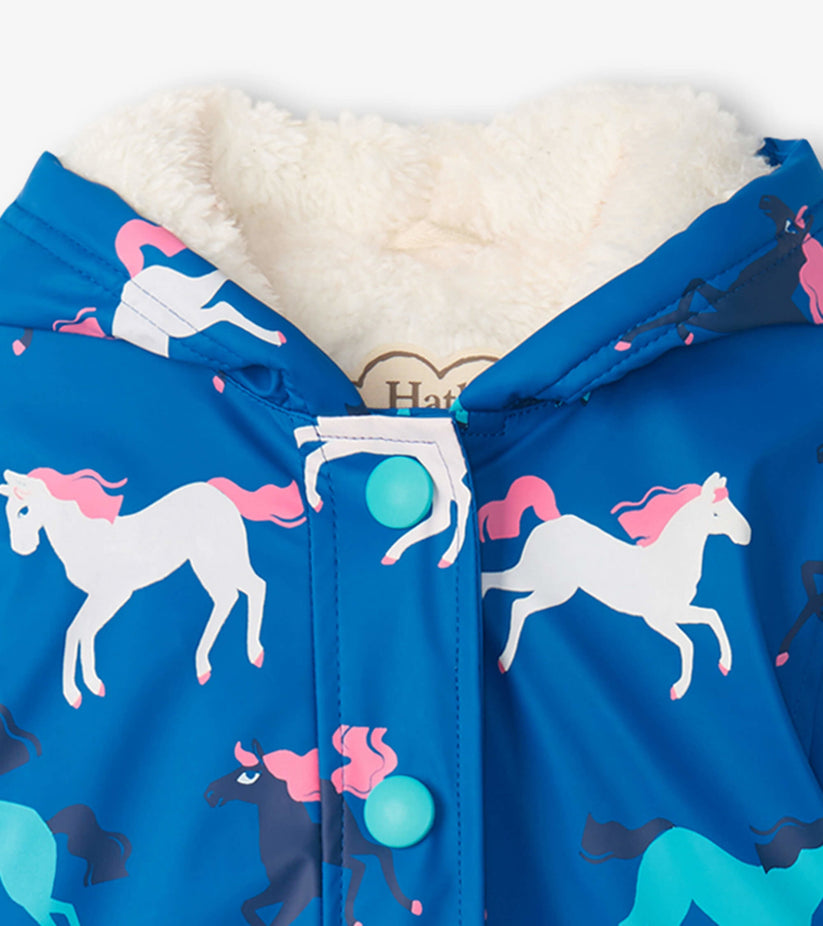Prancing Horse Color Sherpa Lined Splash Jacket