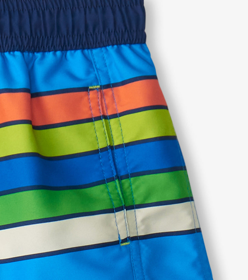 Hatley - Malibu Stripe Swim Trunks - Malibu Blue