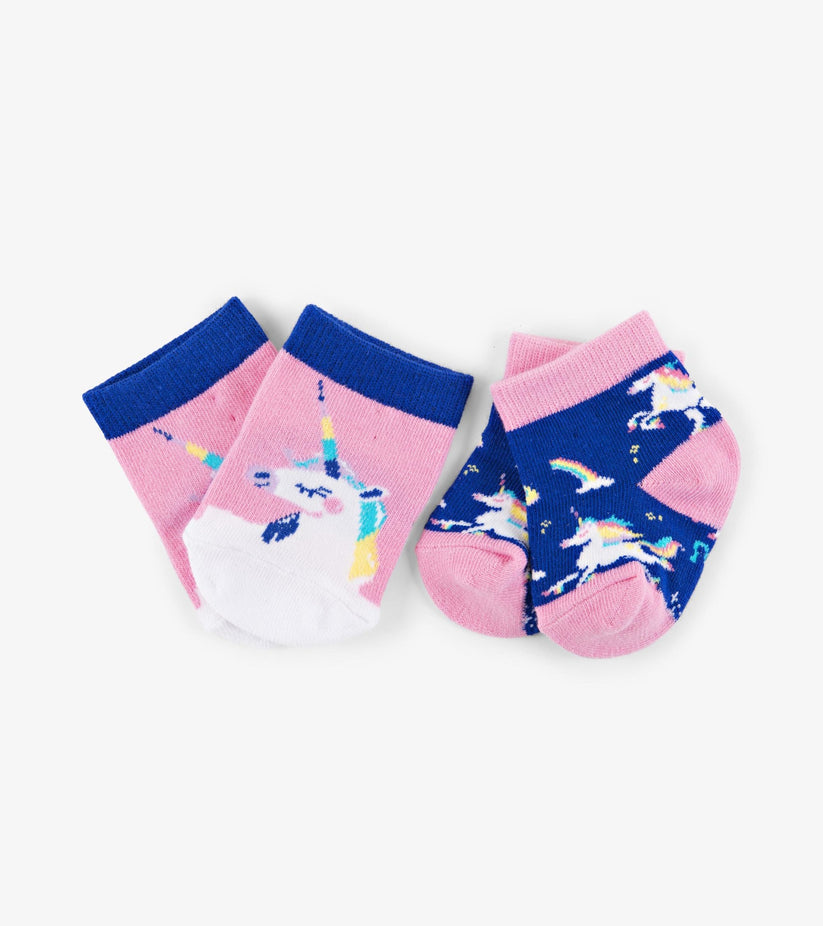 Little Blue House Rainbow Unicorns 2-Pack Baby Socks
