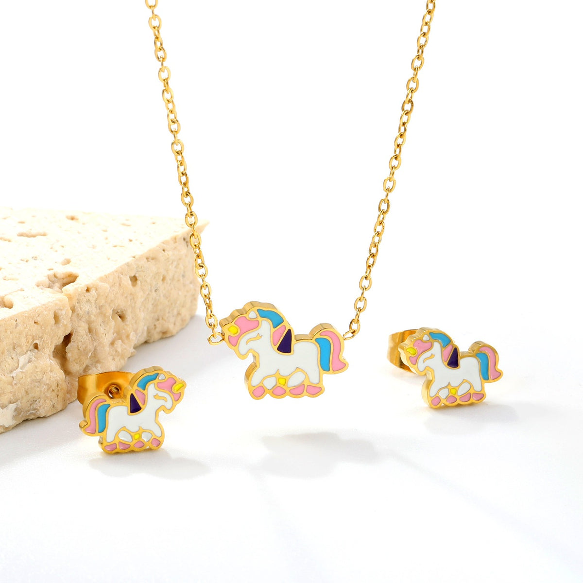 Oh! Cherise Unicorn Earring & Necklace Set