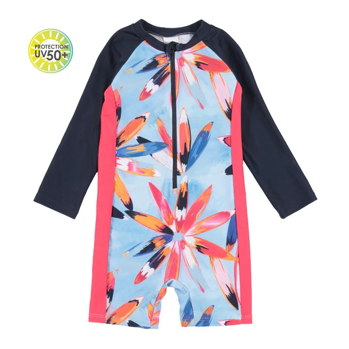 Nano - One Piece Rash Guard Swimsuit Coral