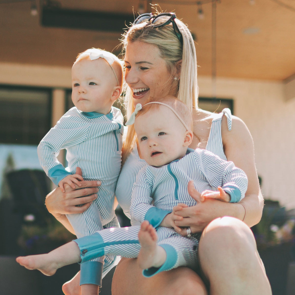 Honeysuckle Swim - Kids Full Body Sunsuit - Florescent