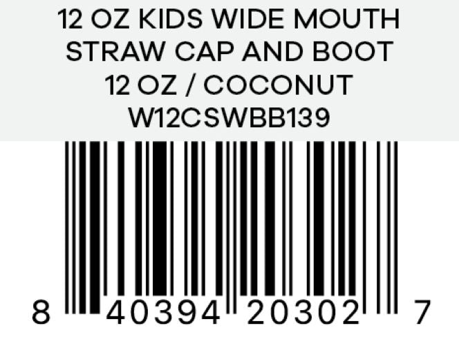 Hydro Flask - 12 OZ Kids Wide Mouth Straw Cap And Boot Coconut