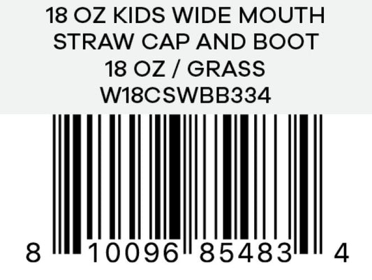 Hydro Flask - 18 OZ Kids Wide Mouth Straw Cap And Boot Grass