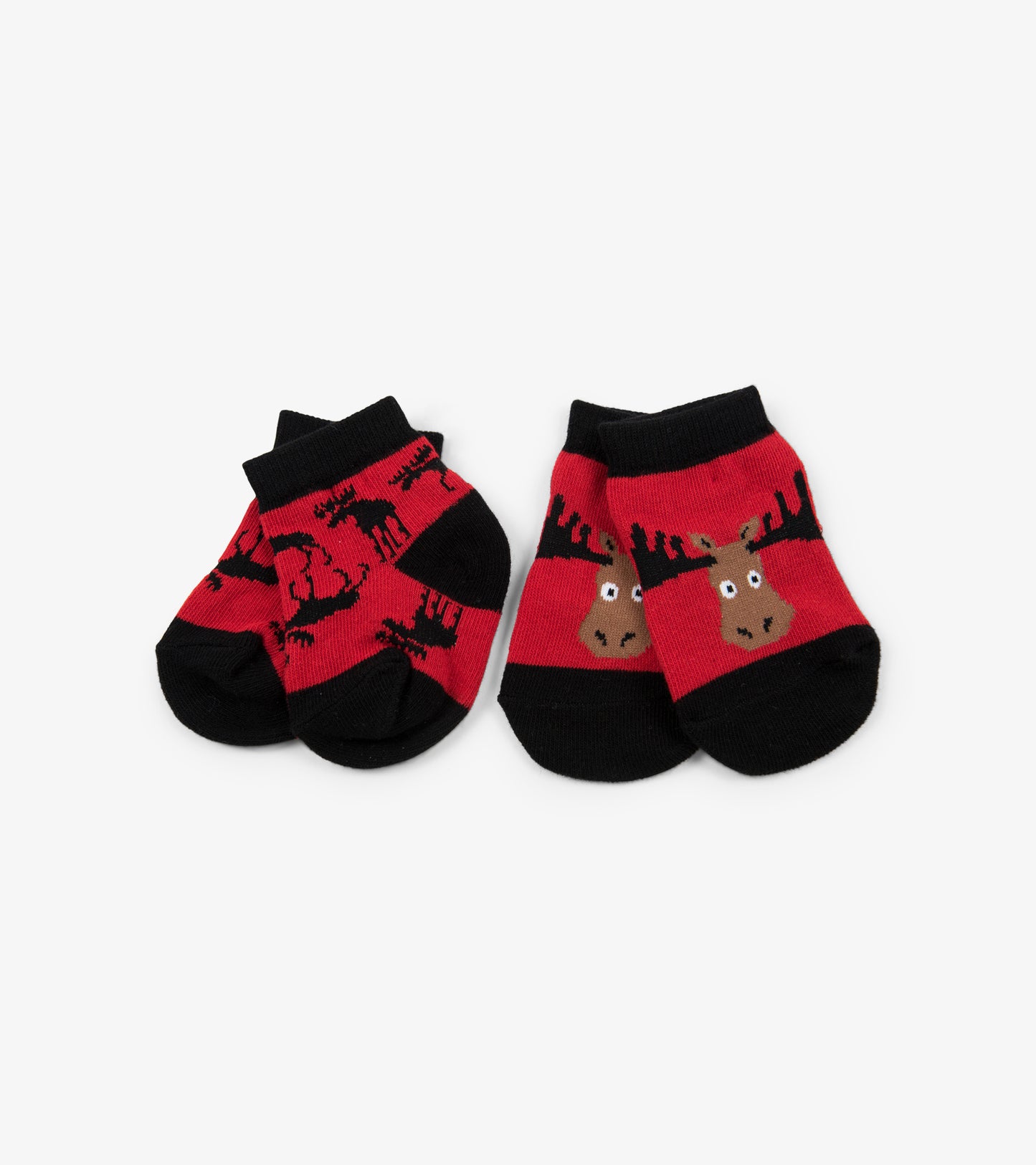 Little Blue House Moose on Red - 2-pack baby socks