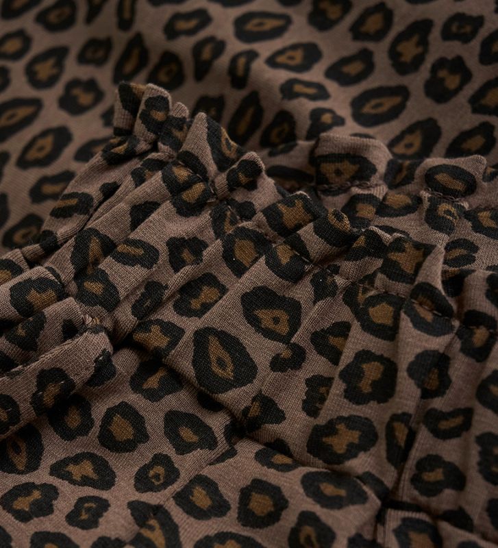 Minymo - Elastic Waist Leopard Print Pants
