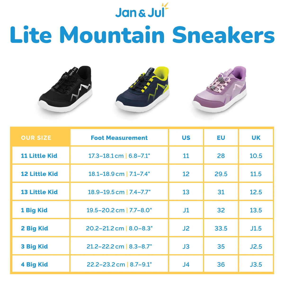 Jan & Jul Lite Mountain Kids Sneakers