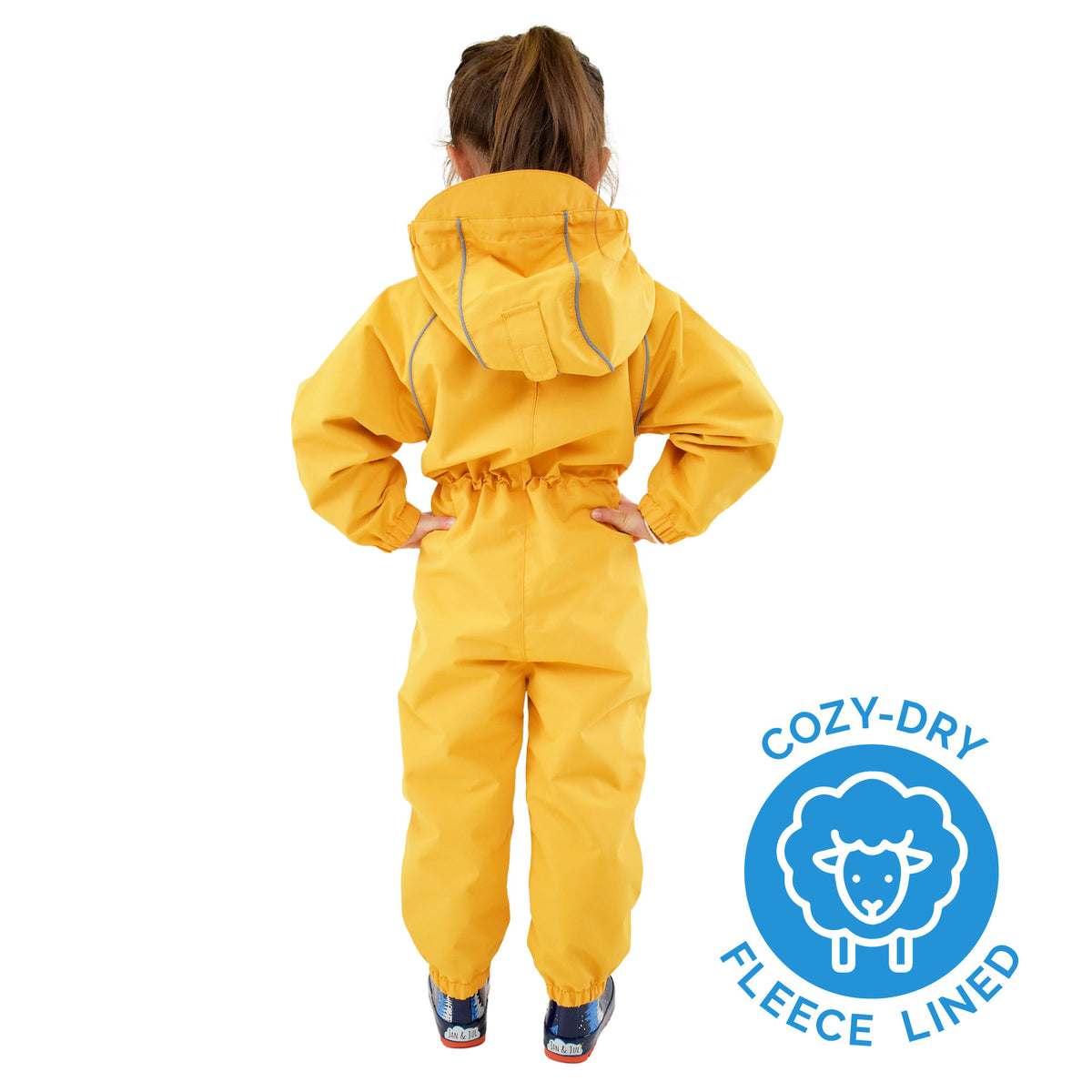 Jan & Jul - Kids Puddle-Dry Fleece Lined Waterproof Rainsuit — waterproof, rain gear, children's outerwear — detail view