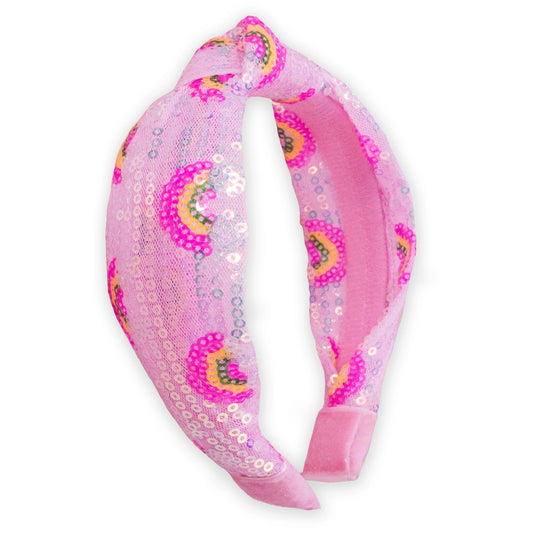 Frog Sac - Kids Sequin Knot Headband - Rainbow