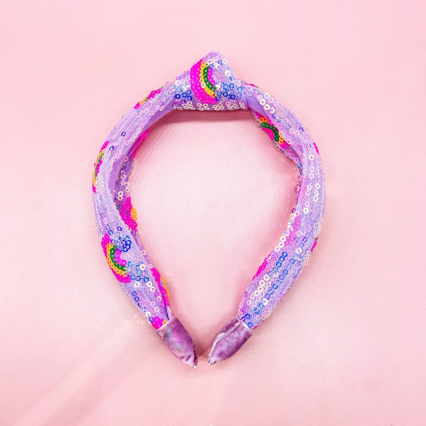 Frog Sac Kids Sequin Knot Headband, Rainbow